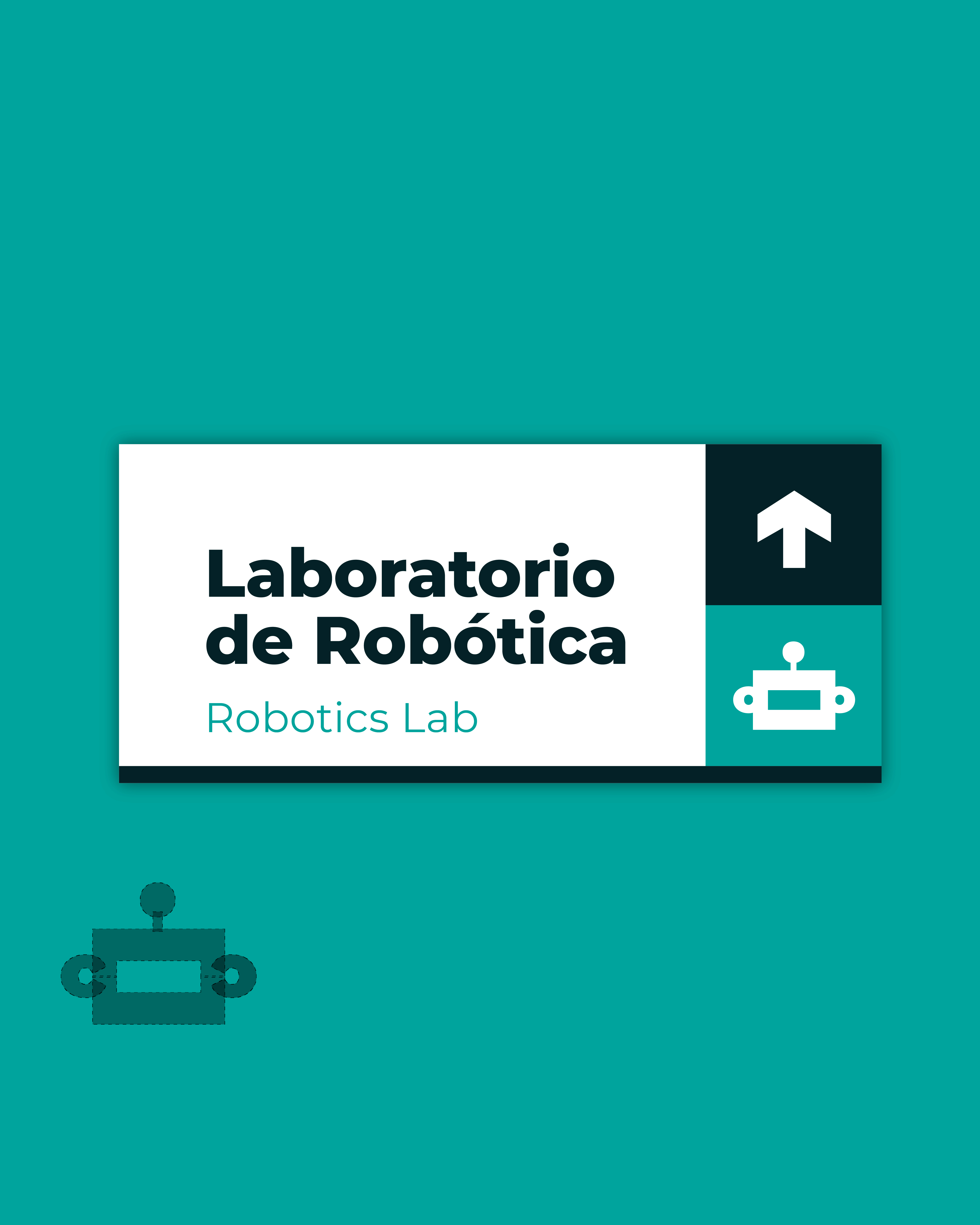 Cartel señalético - Laboratorio de Robótica / Robotics Lab